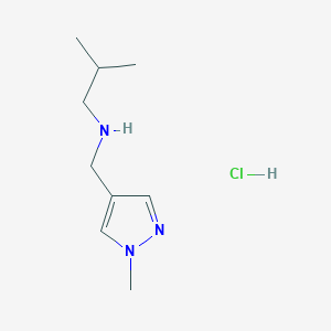 molecular formula C9H18ClN3 B12222309 isobutyl[(1-methyl-1H-pyrazol-4-yl)methyl]amine 