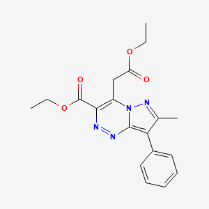 molecular formula C19H20N4O4 B12222317 Ethyl 4-(2-ethoxy-2-oxoethyl)-7-methyl-8-phenylpyrazolo[5,1-c][1,2,4]triazine-3-carboxylate 