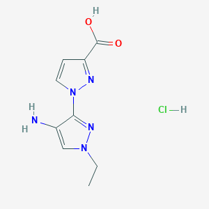 1-(4-Amino-1-ethylpyrazol-3-yl)pyrazole-3-carboxylic acid;hydrochloride