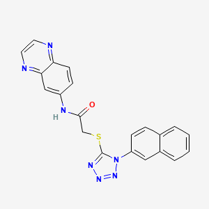 2-{[1-(naphthalen-2-yl)-1H-tetrazol-5-yl]sulfanyl}-N-(quinoxalin-6-yl)acetamide