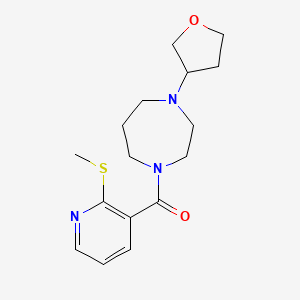 molecular formula C16H23N3O2S B12222351 1-[2-(Methylsulfanyl)pyridine-3-carbonyl]-4-(oxolan-3-yl)-1,4-diazepane 