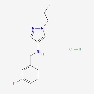 1-(2-fluoroethyl)-N-[(3-fluorophenyl)methyl]pyrazol-4-amine;hydrochloride