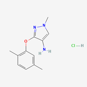 molecular formula C12H16ClN3O B12222386 3-(2,5-Dimethylphenoxy)-1-methylpyrazol-4-amine;hydrochloride 