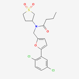 molecular formula C19H21Cl2NO4S B12222387 N-{[5-(2,5-dichlorophenyl)furan-2-yl]methyl}-N-(1,1-dioxidotetrahydrothiophen-3-yl)butanamide 