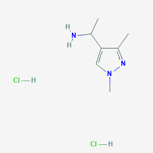 molecular formula C7H15Cl2N3 B12222394 1-(1,3-Dimethylpyrazol-4-yl)ethanamine;dihydrochloride 