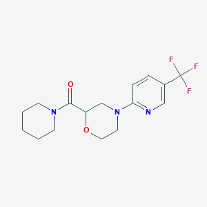 molecular formula C16H20F3N3O2 B12222400 2-(Piperidine-1-carbonyl)-4-[5-(trifluoromethyl)pyridin-2-yl]morpholine 