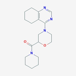 molecular formula C18H26N4O2 B12222423 4-[2-(Piperidine-1-carbonyl)morpholin-4-yl]-5,6,7,8-tetrahydroquinazoline 