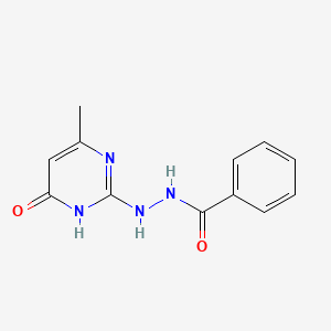 molecular formula C12H12N4O2 B12222476 2-(N'-benzoyl-hydrazino)-6-methyl-3H-pyrimidin-4-one 