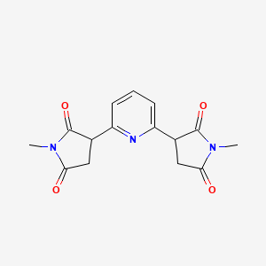 molecular formula C15H15N3O4 B1222248 1-Methyl-3-[6-(1-methyl-2,5-dioxo-pyrrolidin-3-yl)-2-pyridyl]pyrrolidine-2,5-dione 