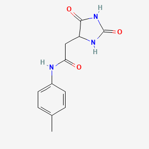 molecular formula C12H13N3O3 B12222483 2-(2,5-dioxoimidazolidin-4-yl)-N-(4-methylphenyl)acetamide 