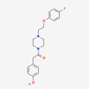 molecular formula C20H23FN2O3 B12222484 Ethanone, 1-[4-[2-(4-fluorophenoxy)ethyl]-1-piperazinyl]-2-(4-hydroxyphenyl)- 