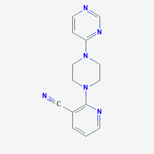 molecular formula C14H14N6 B12222489 2-[4-(Pyrimidin-4-yl)piperazin-1-yl]pyridine-3-carbonitrile 