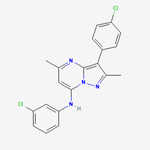 N-(3-chlorophenyl)-3-(4-chlorophenyl)-2,5-dimethylpyrazolo[1,5-a]pyrimidin-7-amine