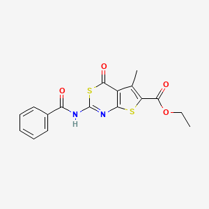 Ethyl 5-methyl-4-oxo-2-(phenylcarbonylamino)thiopheno[2,3-d]1,3-thiazine-6-car boxylate