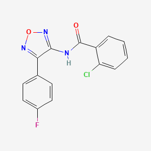 molecular formula C15H9ClFN3O2 B12222504 2-chloro-N-[4-(4-fluorophenyl)-1,2,5-oxadiazol-3-yl]benzamide 