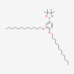 molecular formula C36H65BO4 B12222518 2-(3,4-Bis(dodecyloxy)phenyl)-4,4,5,5-tetramethyl-1,3,2-dioxaborolane 