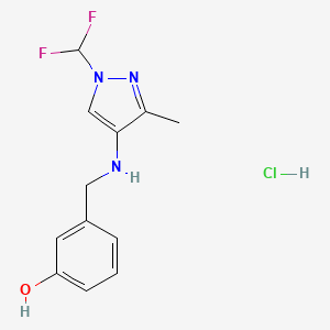 3-[[[1-(Difluoromethyl)-3-methylpyrazol-4-yl]amino]methyl]phenol;hydrochloride