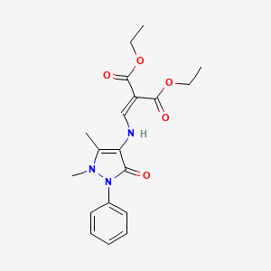 1,3-diethyl 2-{[(1,5-dimethyl-3-oxo-2-phenyl-2,3-dihydro-1H-pyrazol-4-yl)amino]methylidene}propanedioate