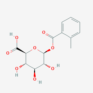 molecular formula C14H16O8 B1222261 (2S,3S,4S,5R,6S)-3,4,5-trihydroxy-6-(2-methylbenzoyl)oxyoxane-2-carboxylic acid CAS No. 74389-92-7