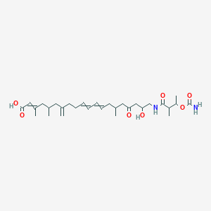 molecular formula C30H48N2O7 B1222264 20-[(3-Carbamoyloxy-2-methylbutanoyl)amino]-19-hydroxy-3,5,15-trimethyl-7-methylidene-17-oxoicosa-2,10,12-trienoic acid 