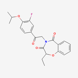 2-ethyl-4-{2-[3-fluoro-4-(propan-2-yloxy)phenyl]-2-oxoethyl}-1,4-benzoxazepine-3,5(2H,4H)-dione