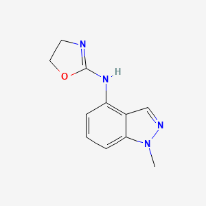molecular formula C11H12N4O B1222272 1-Methyl-4-(2-oxazolin-2-ylamino)indazole CAS No. 64151-05-9