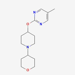 molecular formula C15H23N3O2 B12222725 5-Methyl-2-{[1-(oxan-4-yl)piperidin-4-yl]oxy}pyrimidine 