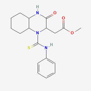 Methyl [3-oxo-1-(phenylcarbamothioyl)decahydroquinoxalin-2-yl]acetate