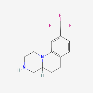 molecular formula C13H15F3N2 B1222275 9-(Trifluoromethyl)-2,3,4,4a,5,6-hexahydro-1h-pyrazino[1,2-a]quinoline CAS No. 96430-25-0