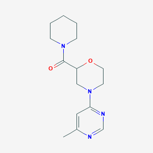 molecular formula C15H22N4O2 B12222768 4-(6-Methylpyrimidin-4-yl)-2-(piperidine-1-carbonyl)morpholine 