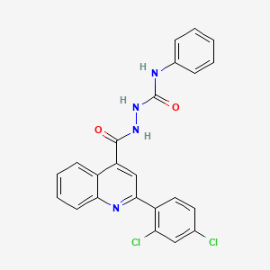 molecular formula C23H16Cl2N4O2 B1222279 1-[[[2-(2,4-Dichlorophenyl)-4-quinolinyl]-oxomethyl]amino]-3-phenylurea 