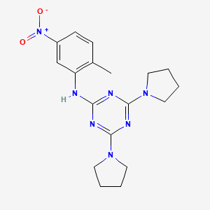 N-(2-methyl-5-nitrophenyl)-4,6-bis(1-pyrrolidinyl)-1,3,5-triazin-2-amine