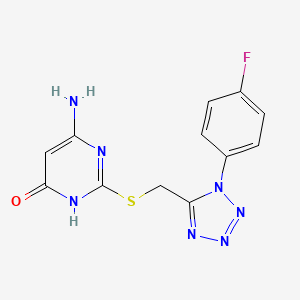 molecular formula C12H10FN7OS B12222822 6-amino-2-({[1-(4-fluorophenyl)-1H-tetrazol-5-yl]methyl}sulfanyl)pyrimidin-4-ol 