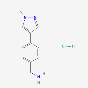 [4-(1-Methylpyrazol-4-yl)phenyl]methanamine;hydrochloride