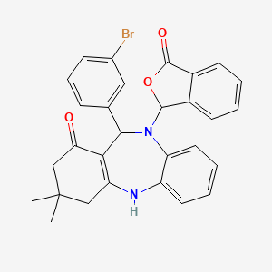 11-(3-bromophenyl)-3,3-dimethyl-10-(3-oxo-1,3-dihydro-2-benzofuran-1-yl)-2,3,4,5,10,11-hexahydro-1H-dibenzo[b,e][1,4]diazepin-1-one