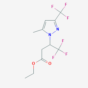 Ethyl 4,4,4-trifluoro-3-[5-methyl-3-(trifluoromethyl)-1H-pyrazol-1-yl]butanoate