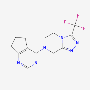 7-{5H,6H,7H-cyclopenta[d]pyrimidin-4-yl}-3-(trifluoromethyl)-5H,6H,7H,8H-[1,2,4]triazolo[4,3-a]pyrazine