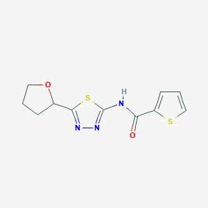 molecular formula C11H11N3O2S2 B1222287 N-[5-(2-oxolanyl)-1,3,4-thiadiazol-2-yl]-2-thiophenecarboxamide 