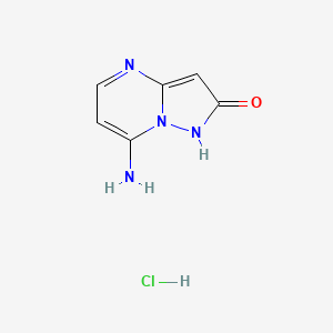 molecular formula C6H7ClN4O B12222870 7-amino-1H-pyrazolo[1,5-a]pyrimidin-2-one;hydrochloride 