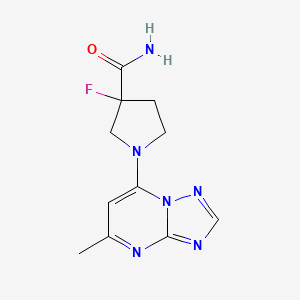 3-Fluoro-1-{5-methyl-[1,2,4]triazolo[1,5-a]pyrimidin-7-yl}pyrrolidine-3-carboxamide