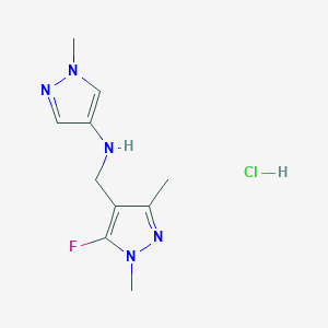 N-[(5-fluoro-1,3-dimethylpyrazol-4-yl)methyl]-1-methylpyrazol-4-amine;hydrochloride