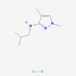 molecular formula C9H18ClN3 B12222889 N-isobutyl-1,4-dimethyl-1H-pyrazol-3-amine 