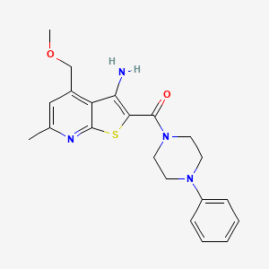 molecular formula C21H24N4O2S B1222290 [3-Amino-4-(methoxymethyl)-6-methyl-2-thieno[2,3-b]pyridinyl]-(4-phenyl-1-piperazinyl)methanone 