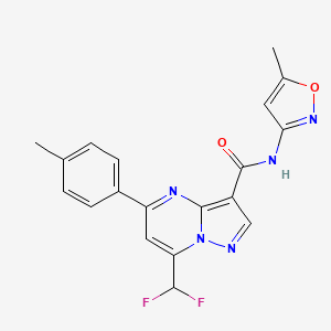 molecular formula C19H15F2N5O2 B1222291 7-(二氟甲基)-N-(5-甲基-3-异恶唑基)-5-(4-甲基苯基)-3-吡唑并[1,5-a]嘧啶甲酰胺 