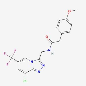 molecular formula C17H14ClF3N4O2 B12222922 N-{[8-chloro-6-(trifluoromethyl)-[1,2,4]triazolo[4,3-a]pyridin-3-yl]methyl}-2-(4-methoxyphenyl)acetamide 