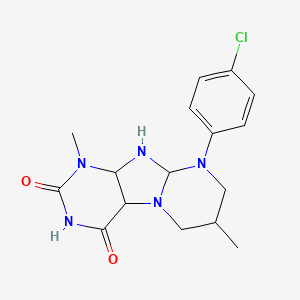 9-(4-chlorophenyl)-1,7-dimethyl-6,7,8,9a,10,10a-hexahydro-4aH-purino[7,8-a]pyrimidine-2,4-dione