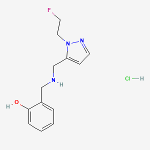 molecular formula C13H17ClFN3O B12222995 2-[[[2-(2-Fluoroethyl)pyrazol-3-yl]methylamino]methyl]phenol;hydrochloride 