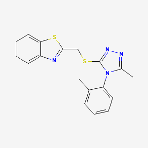 molecular formula C18H16N4S2 B1222300 2-[[[5-甲基-4-(2-甲基苯基)-1,2,4-三唑-3-基]硫]甲基]-1,3-苯并噻唑 