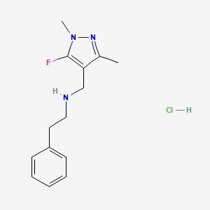 molecular formula C14H19ClFN3 B12223000 [(5-fluoro-1,3-dimethyl-1H-pyrazol-4-yl)methyl](2-phenylethyl)amine 