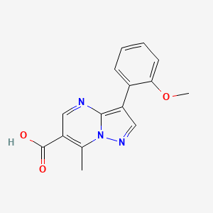 molecular formula C15H13N3O3 B12223033 3-(2-Methoxyphenyl)-7-methylpyrazolo[1,5-a]pyrimidine-6-carboxylic acid 